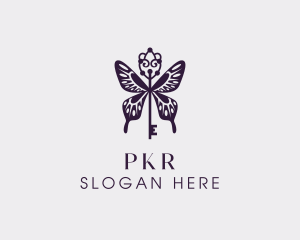 Elegant Butterfly Key Wing logo design