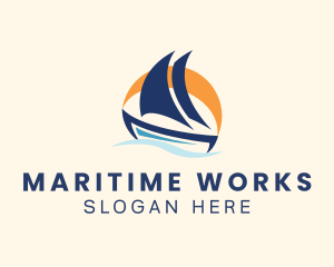 Nautical Sea Boat  logo design