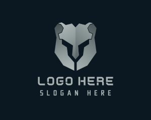 Videogame - Gradient Bear Helmet logo design