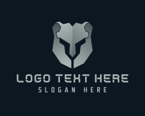 Videogame - Gradient Bear Helmet logo design