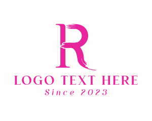 Fashion Brush Letter R logo design