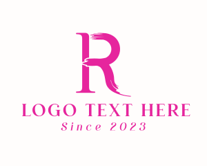 Typography - Fashion Brush Letter R logo design