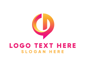 Online - Modern Gradient Chat Application logo design