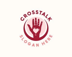 Nonprofit - Hand Heart Emblem logo design