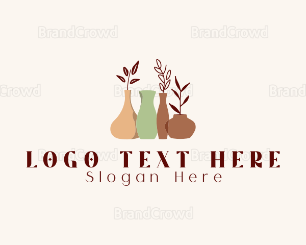 Boho Clay Ceramics Vase Logo