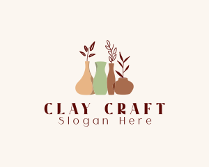 Boho Clay Ceramics Vase logo design