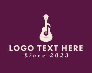 Acoustic - Guitar Music Note logo design