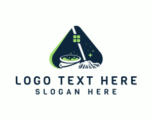 House Improvement - Mop Home Cleaning logo design
