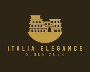 Rustic Flavian Colosseum Landmark logo design