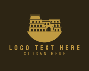 Rustic Flavian Colosseum Landmark Logo
