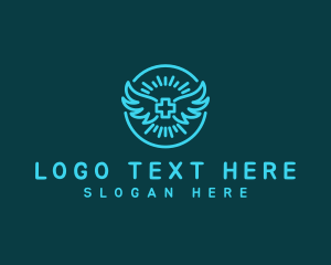 Medical Staff - Blue Wing Cross logo design