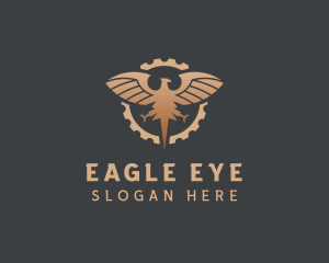 Eagle Cogwheel Industrial logo design