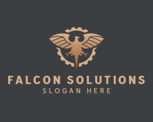 Eagle Cogwheel Industrial logo design