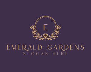 Natural Flower Gardening   logo design