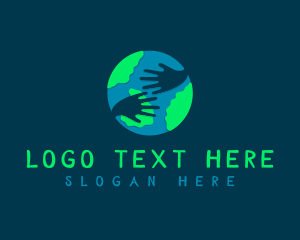 Global - Globe Care Hug logo design