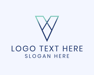Venture Capital - Digital Venture Capital Letter V logo design