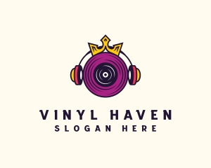 Vinyl - King DJ Vinyl logo design