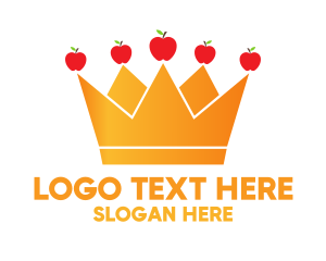 Queen - Orange Crown Apples logo design