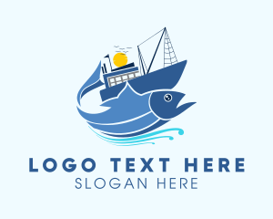 Fish Port - Fisherman Fishing Vessel logo design