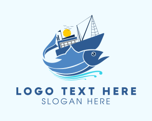 Fisherman Fishing Vessel Logo