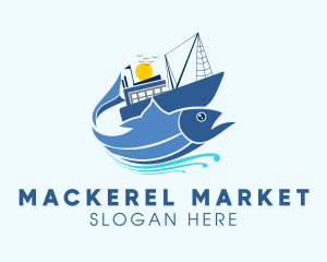 Mackerel - Fisherman Fishing Vessel logo design