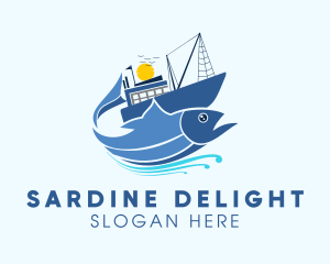 Sardine - Fisherman Fishing Vessel logo design