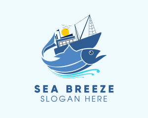 Fisherman - Fisherman Fishing Vessel logo design