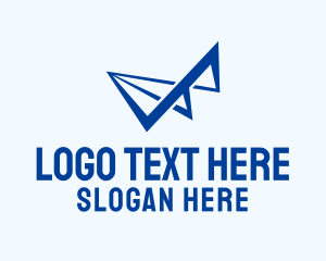 Aircraft - Geometric Paper Plane logo design