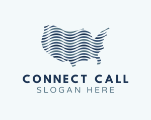 Call - America Map USA logo design