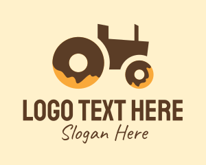 Cafe - Donut Delivery Tractor logo design