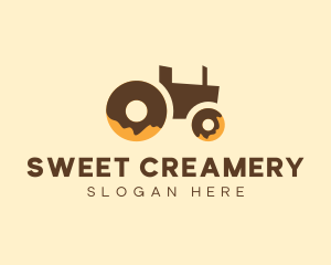 Donut Delivery Tractor logo design