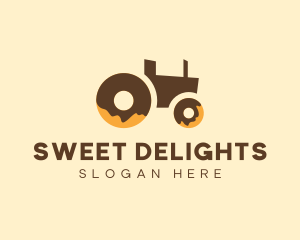 Donut Delivery Tractor logo design