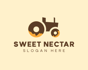 Donut Delivery Tractor logo design