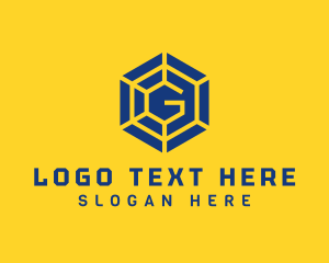 Circuit - Blue Hexagon  Letter G logo design