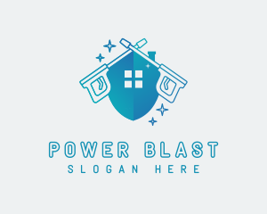 Home Power Washer Shield logo design