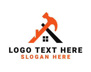 House - House Builder Hammer logo design