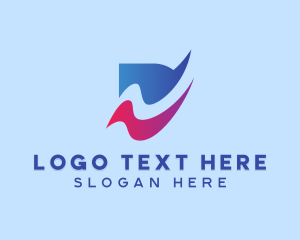 Website - Wavy Letter D logo design