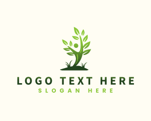 Gardening - Human & Nature Leaf logo design