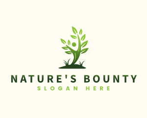 Human & Nature Leaf logo design