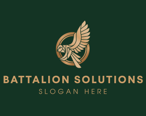 Battalion - Metallic Owl Wings logo design