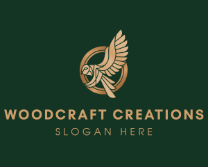 Metallic Owl Wings logo design