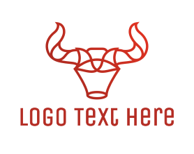 Steakhouse - Red Mech Bull logo design