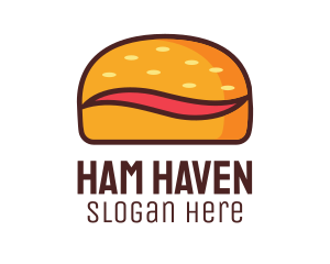 Ham - Tilde Hamburger Bun logo design