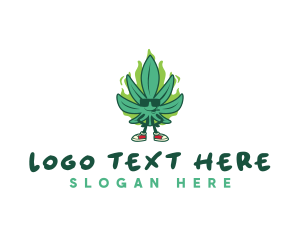 Marijuana - Cool Cannabis Smoker logo design