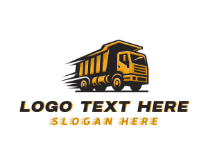 Trucking - Fast Dump Truck Contractor logo design