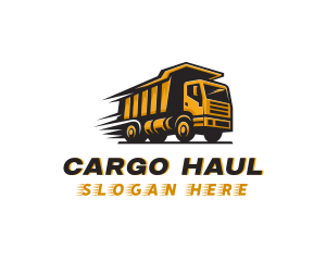 Fast Dump Truck Contractor logo design