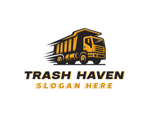 Fast Dump Truck Contractor logo design