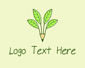 Doodle Artist - Pencil Plant Seedling logo design