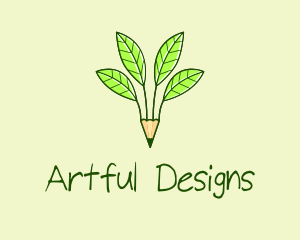 Pencil Plant Seedling logo design