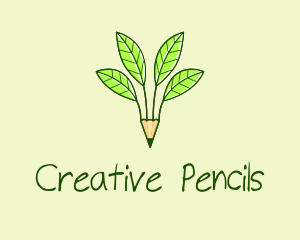 Pencil Plant Seedling logo design